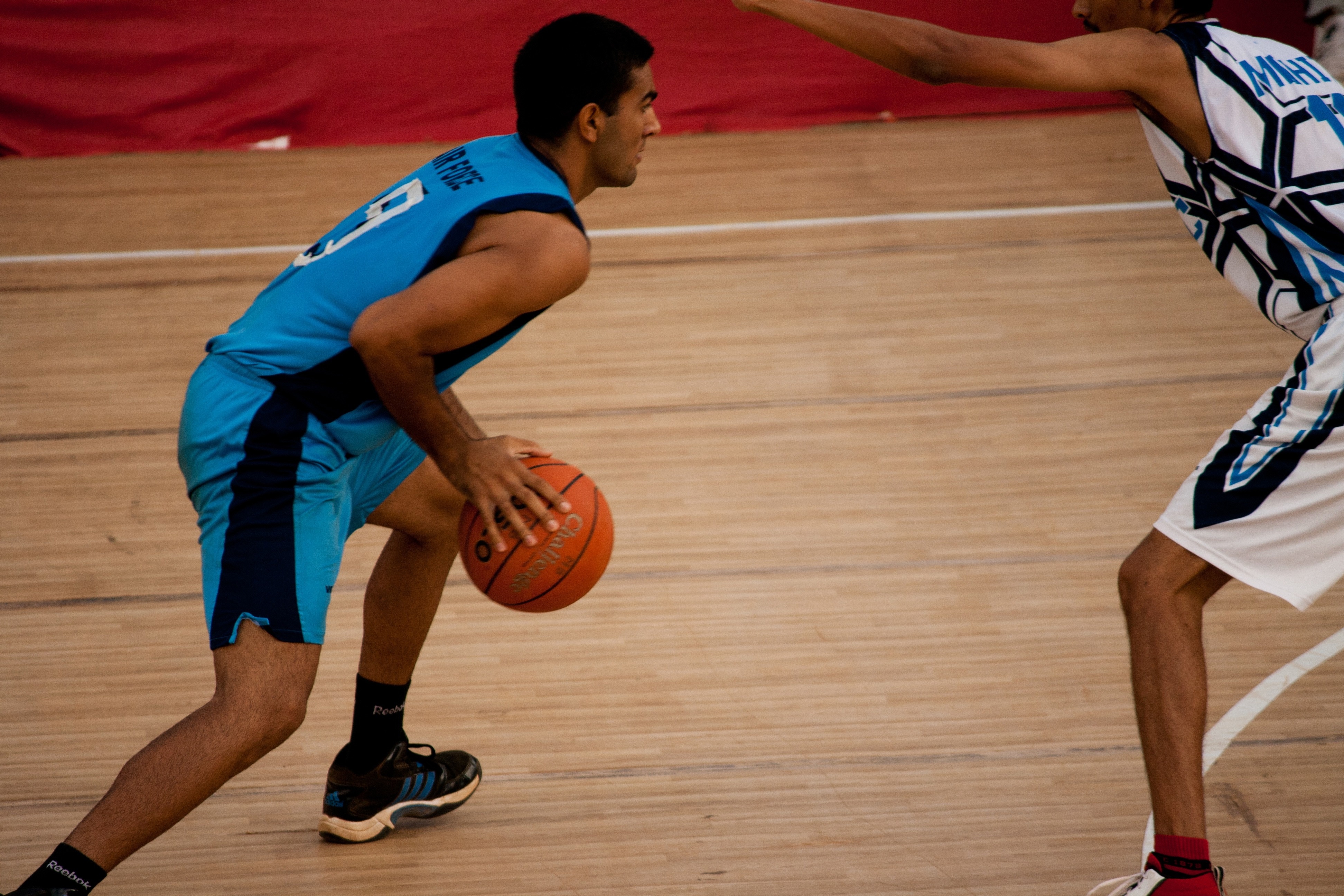blue black and white basketball jersey