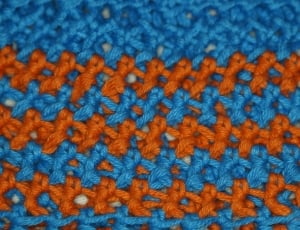 Hobby, Blue, Orange, Crochet, Hand Labor, blue, textile thumbnail
