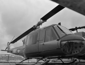 grayscale photo of helicopter thumbnail