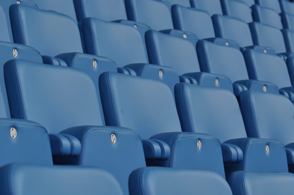 blue plastic audience chairs preview