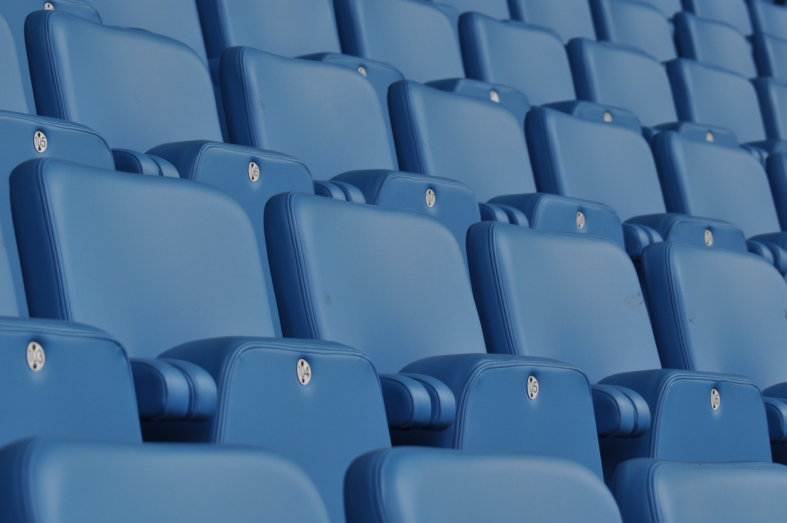 blue plastic audience chairs