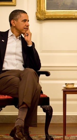 Thoughtful, Barack Obama, 2011, sitting, men thumbnail
