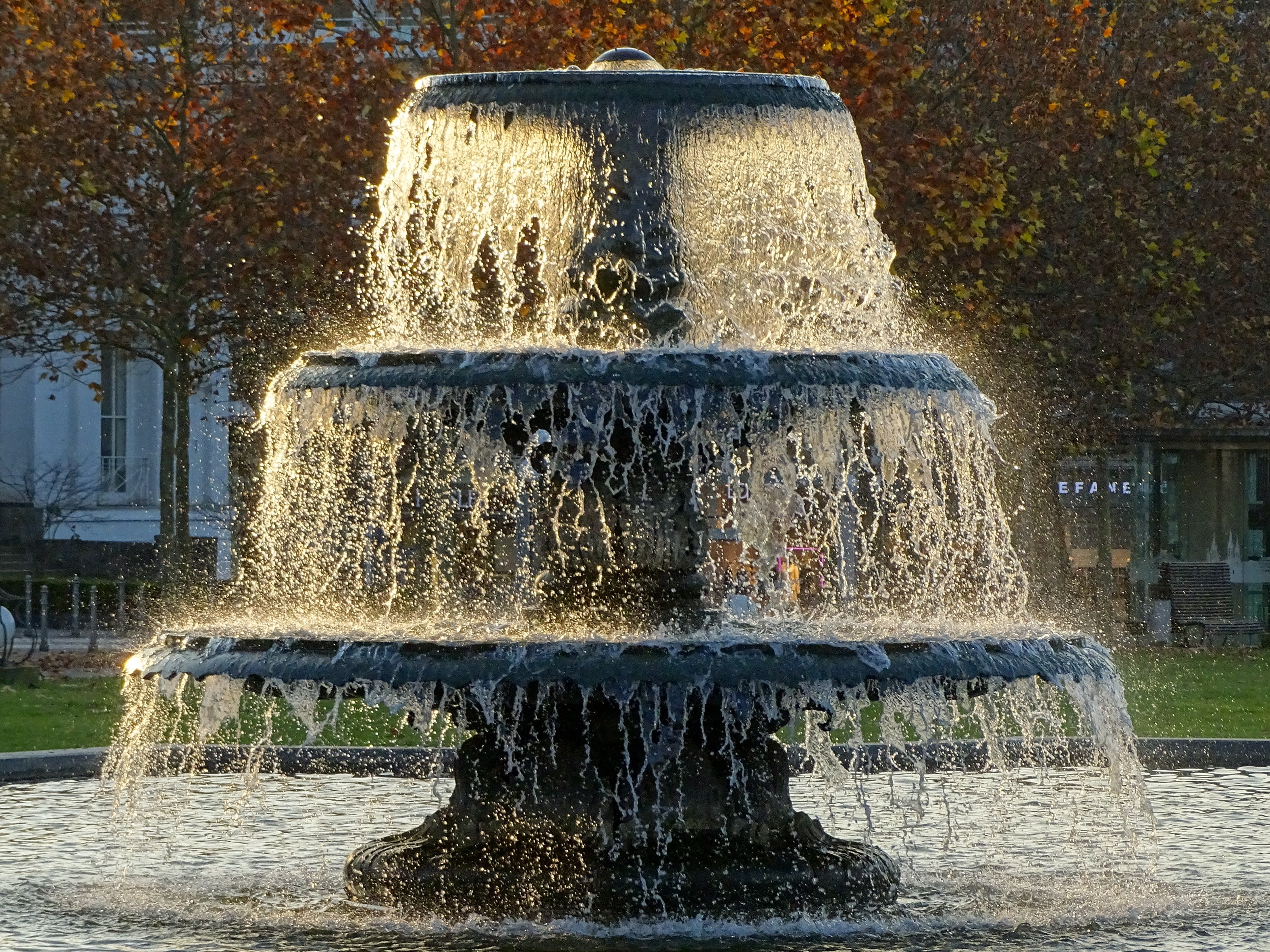 gray 3 tier fountain