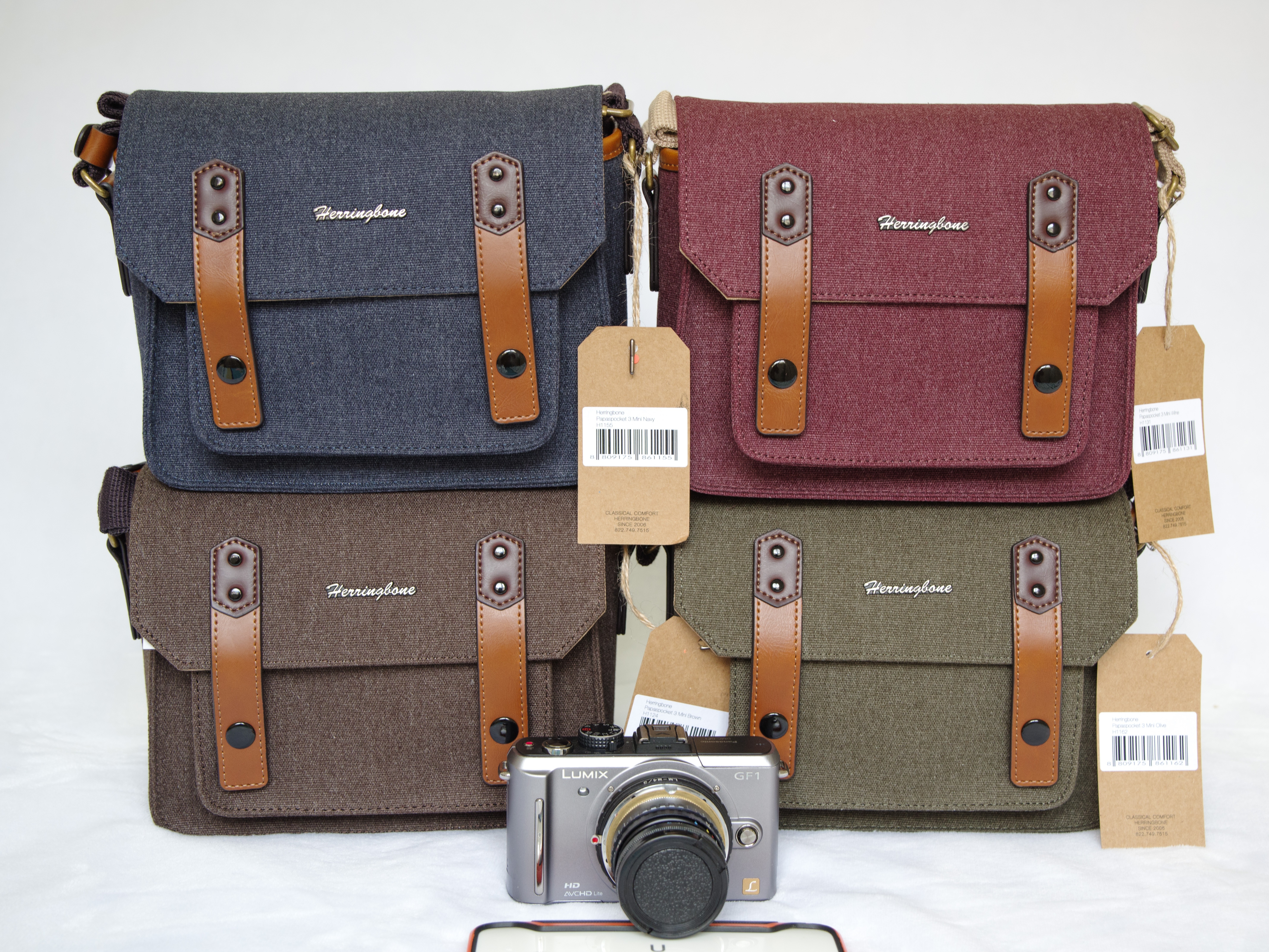 dslr camera and 4 sling bags
