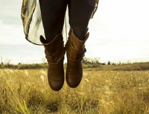 Leather, Vintage, Wheat, Boots, Grain, low section, grass thumbnail