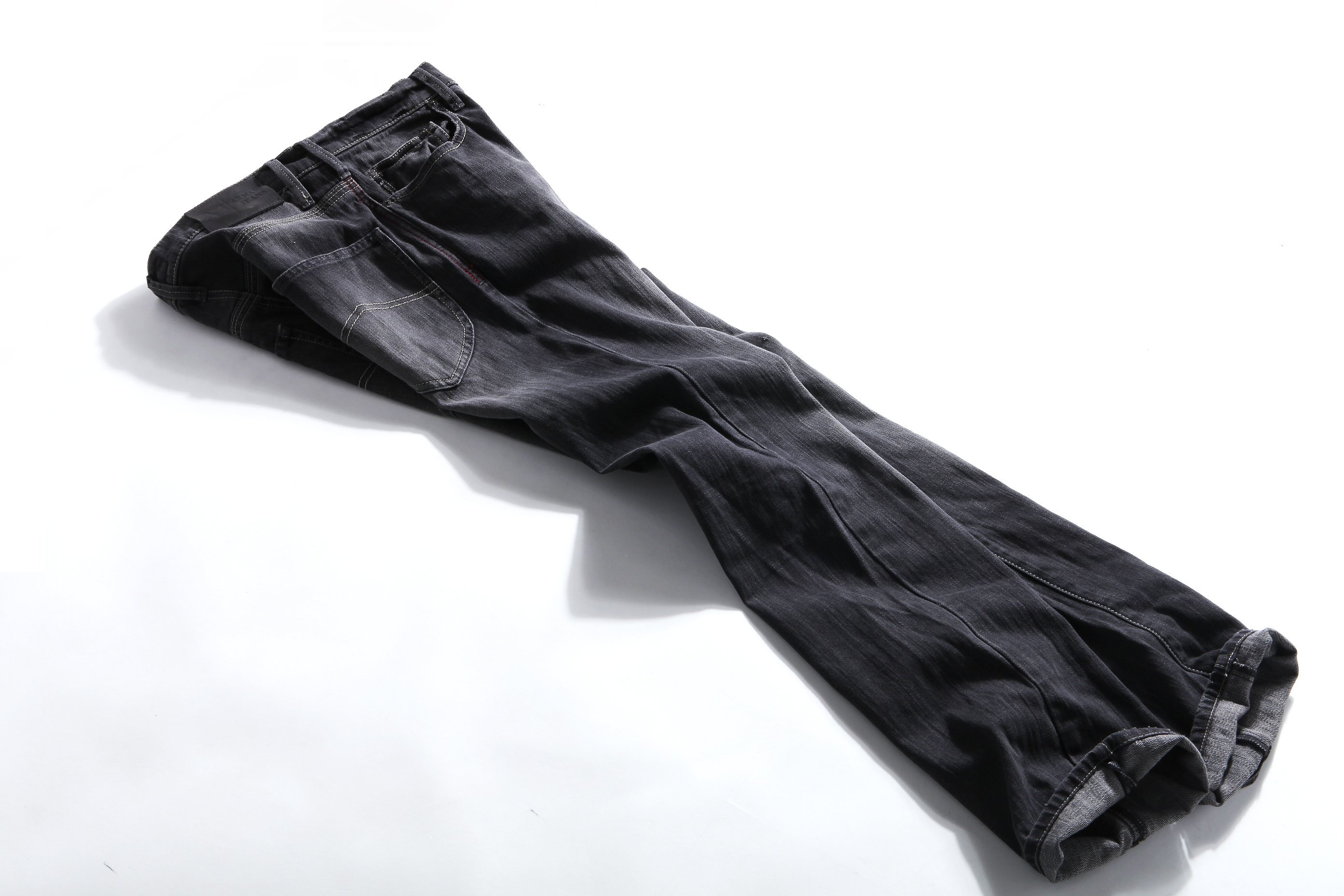 close capture of a men's gray jeans