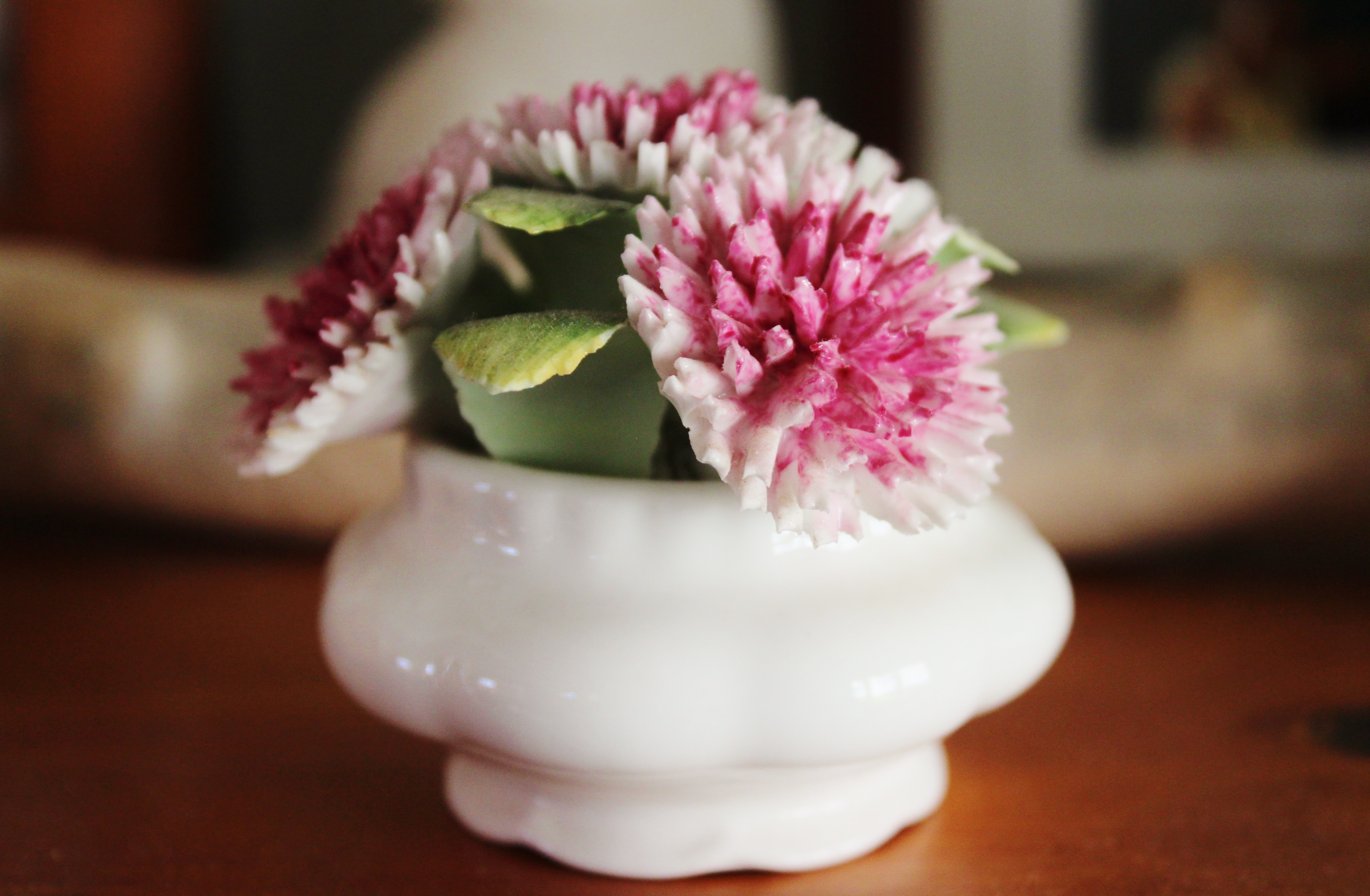 Porcelain, Floral, Flower, Pink, White, flower, indoors