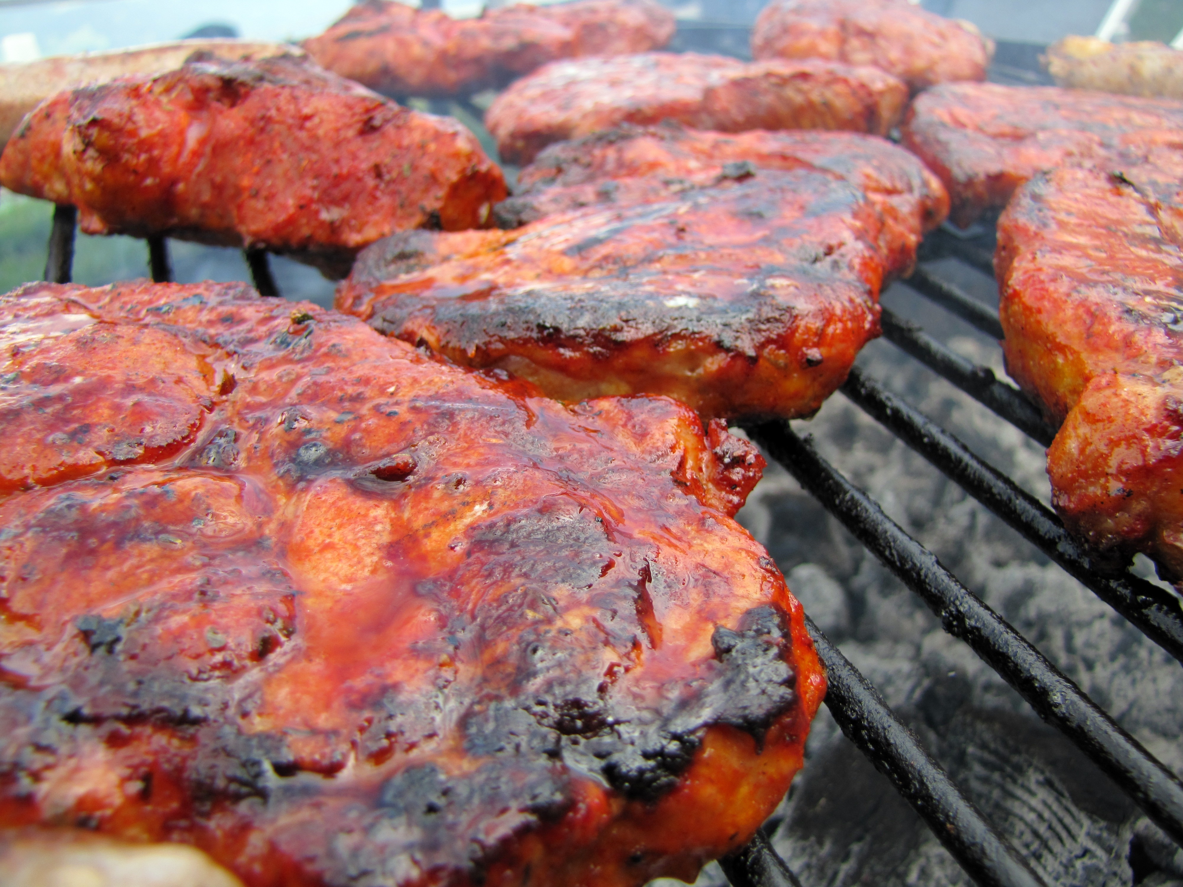 orange and black grilled meat