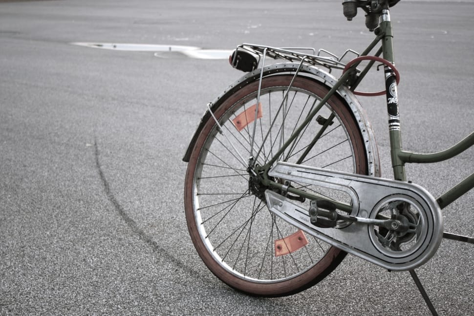 gray bicycle in gray concrete road preview