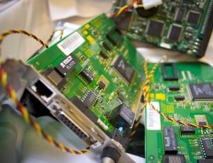 shallow focus photography of green circuit boards thumbnail
