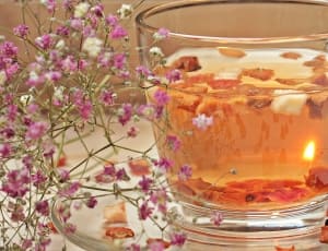 clear glass teacup and saucer set thumbnail