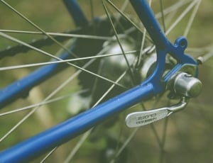 blue and silver bicycle component thumbnail