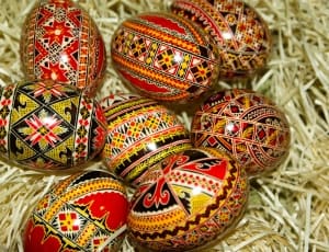 red lack and yellow decorative egg lot thumbnail