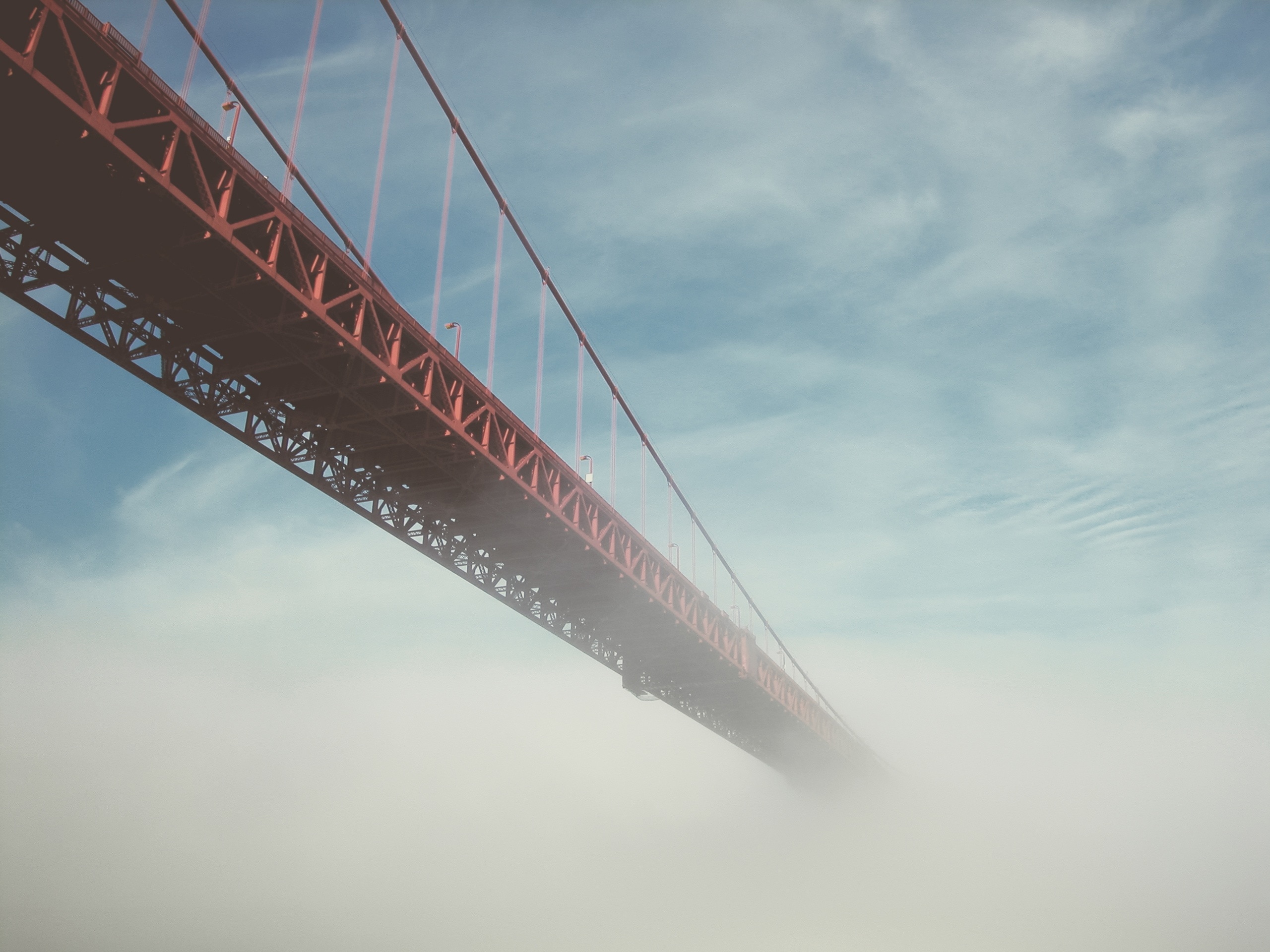 red bridge in the sky photograph