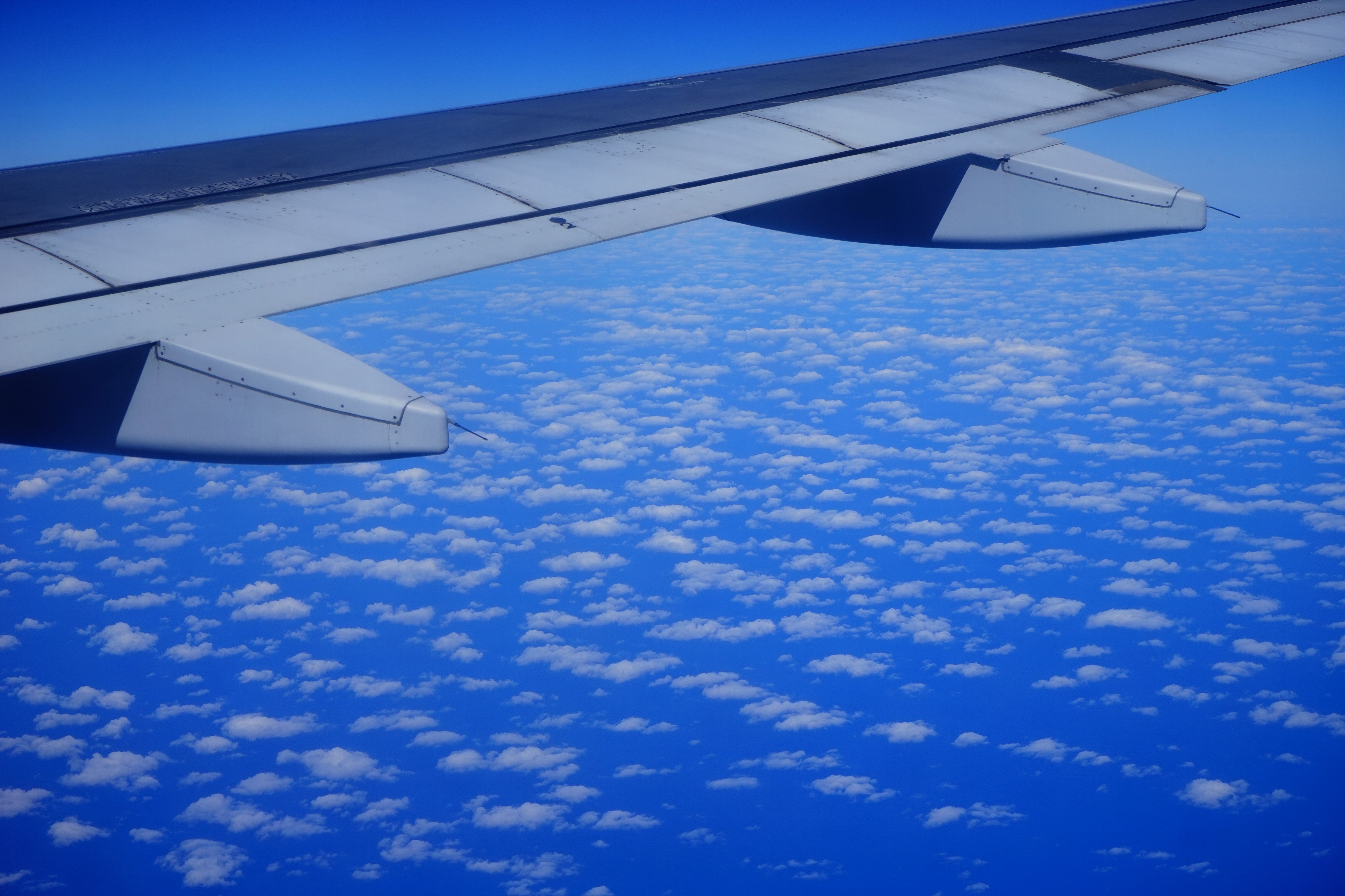 Blue, Clouds, Wing, Aircraft, Fly, Sky, airplane, transportation