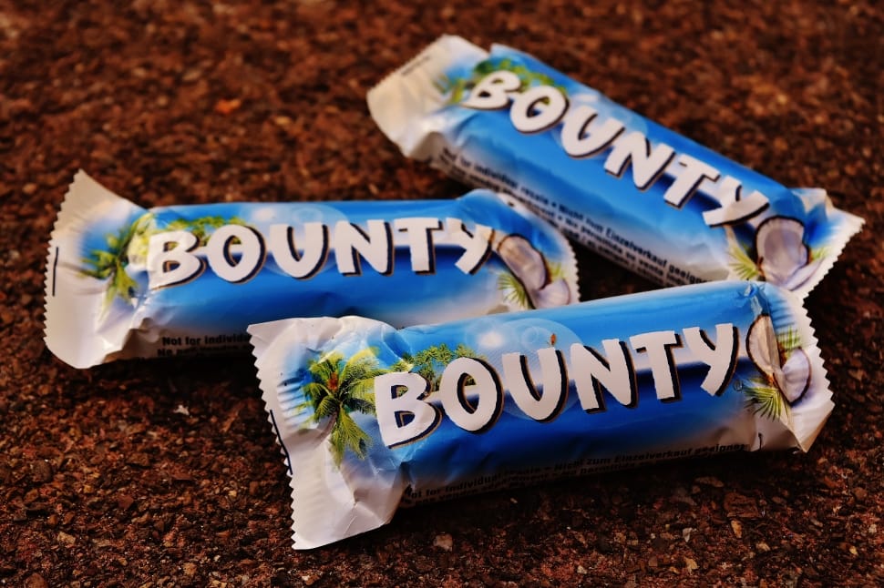 Candy Bar, Bounty, Coconut, Chocolate, text, communication preview