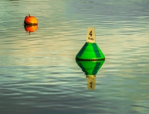 2 green and orange floaters thumbnail