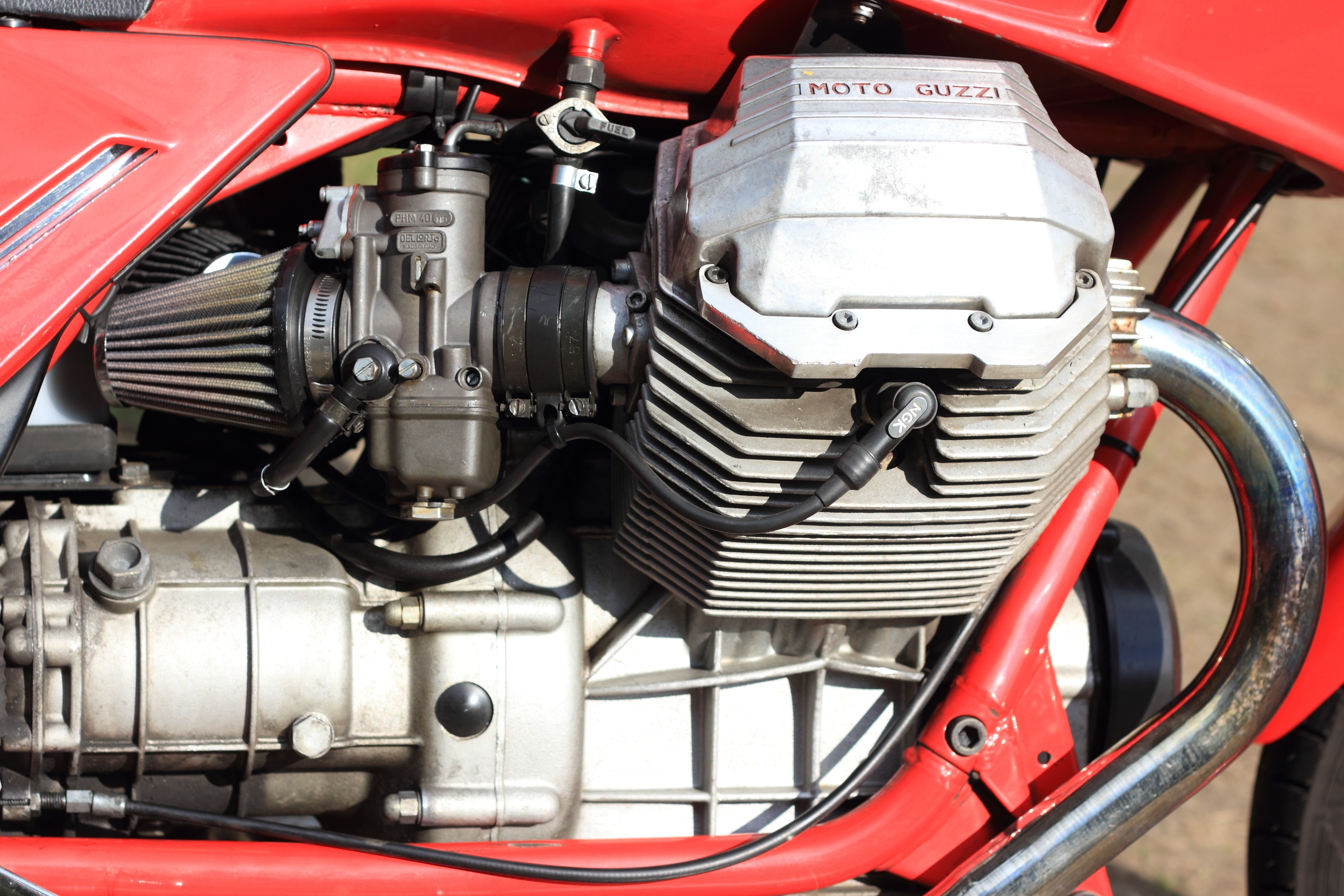 grey motorcycle engine