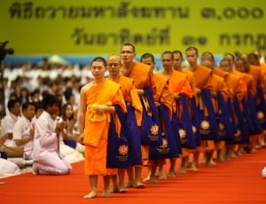 monks in orange clothing thumbnail