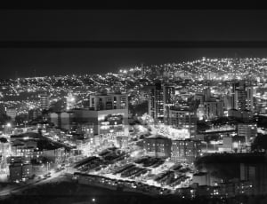 city in gray scale photo thumbnail