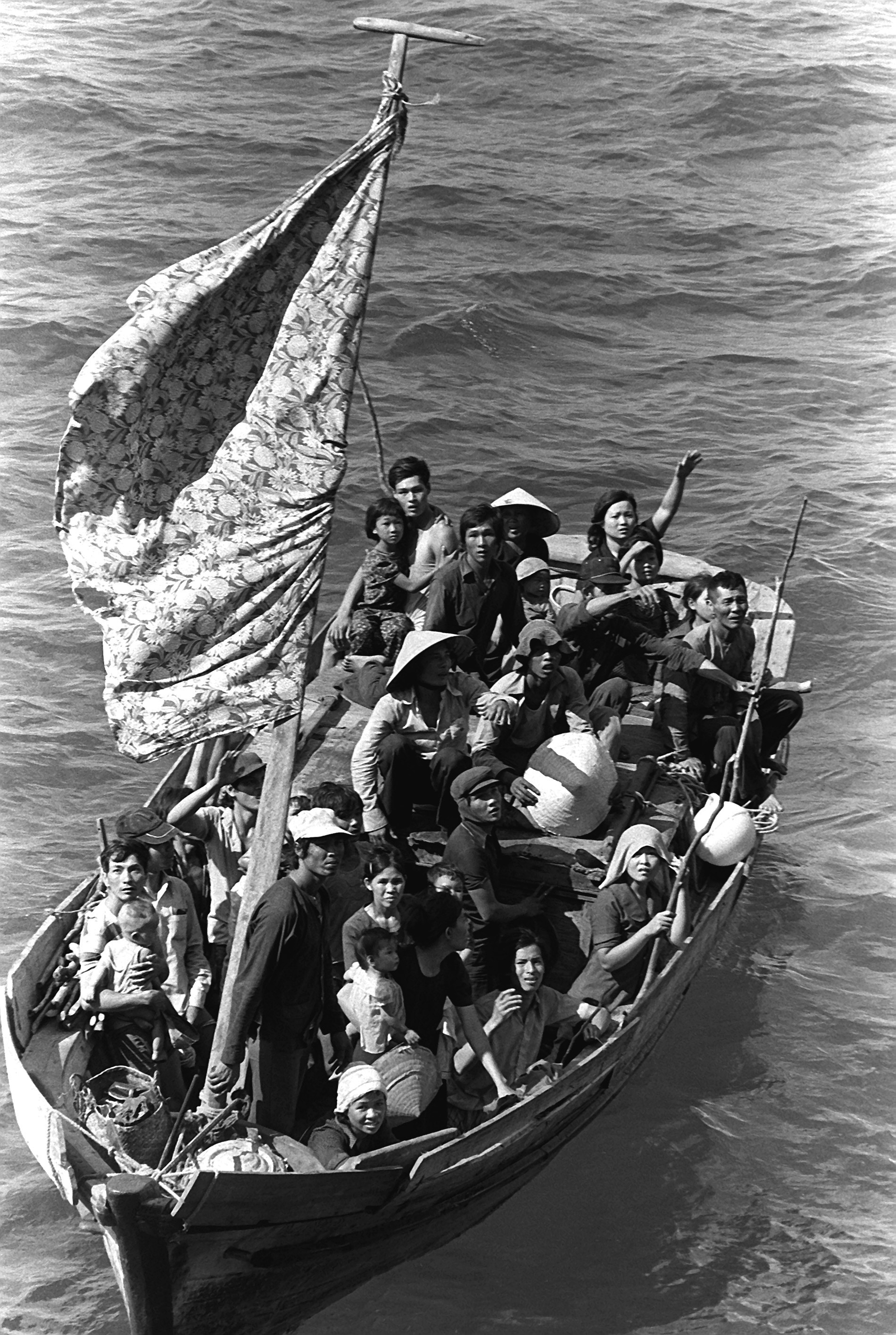 35 Vietnamese Refugees, Boat People, nautical vessel, water
