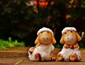 2 sheep plush toys thumbnail