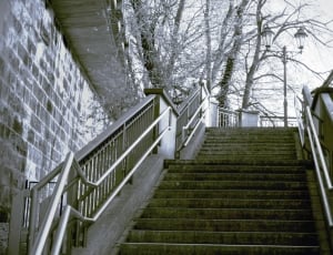 steel stair case in the park during day time thumbnail