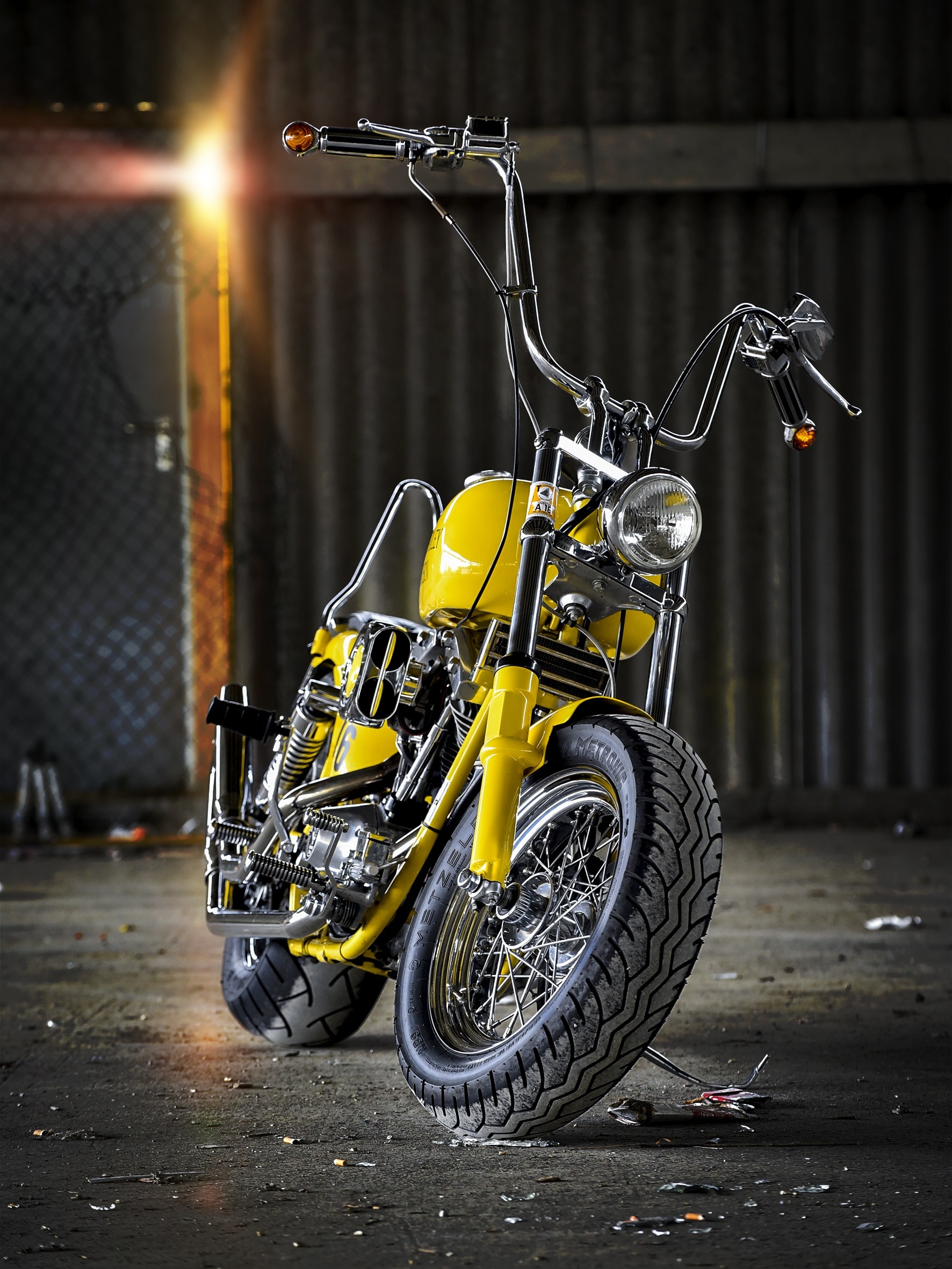 X Wallpaper Yellow And Black Chopper Motorcycle Peakpx