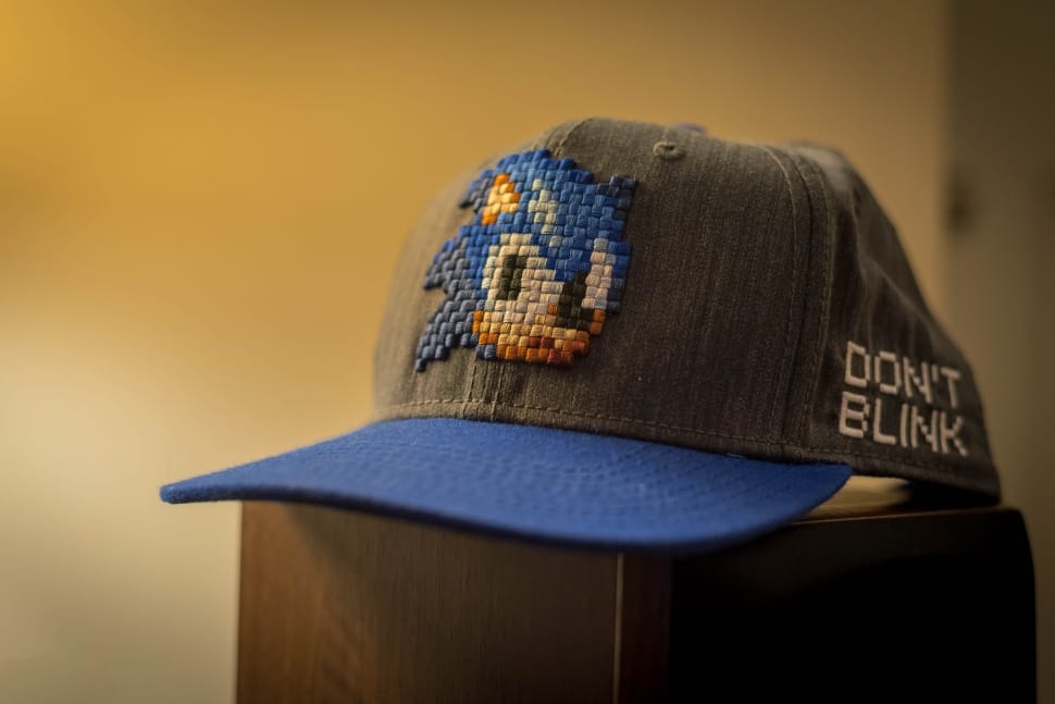 sonic gray and blue snapback cap preview