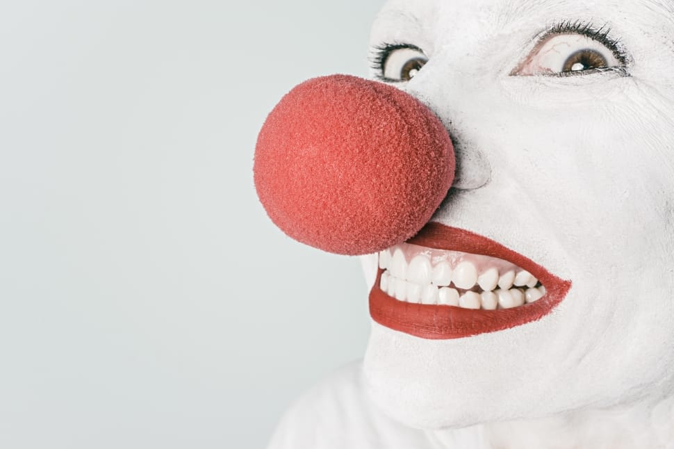 white and red clown face paint preview