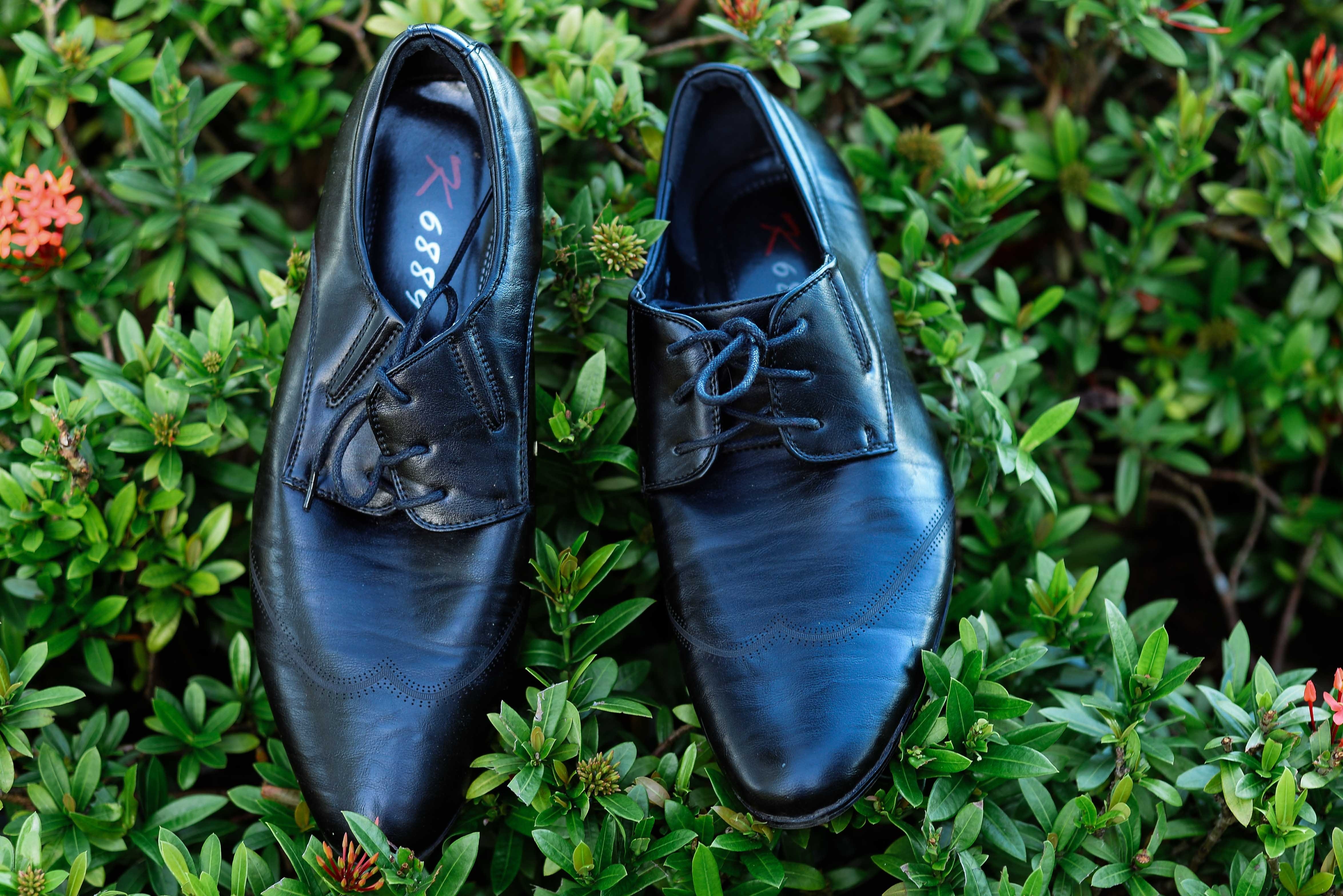 black leather dress shoes