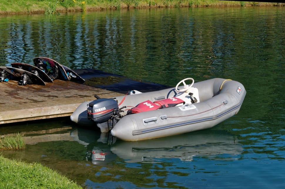 gray inflatable boat preview