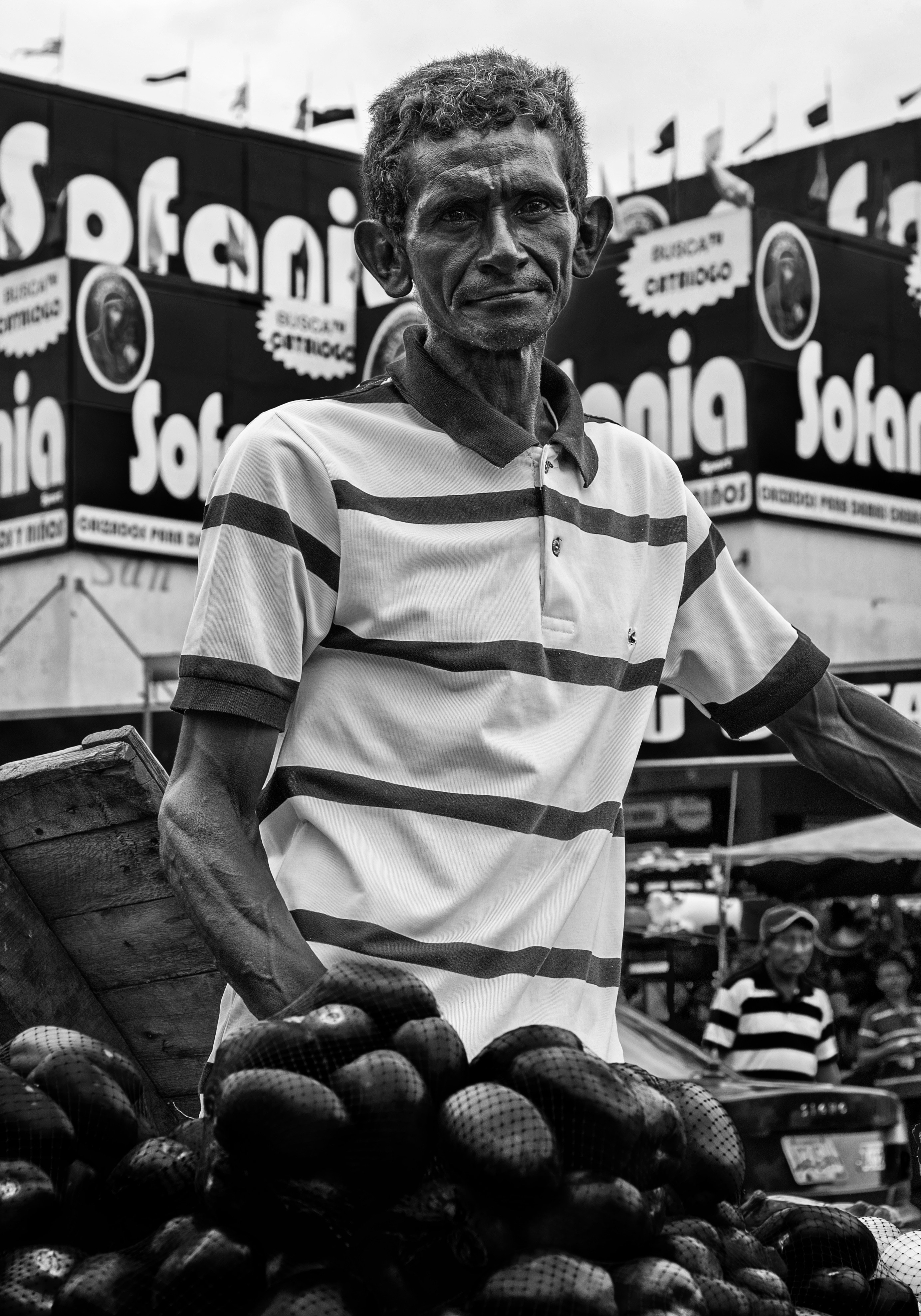 Venezuela, Maracaibo, Man, one man only, market