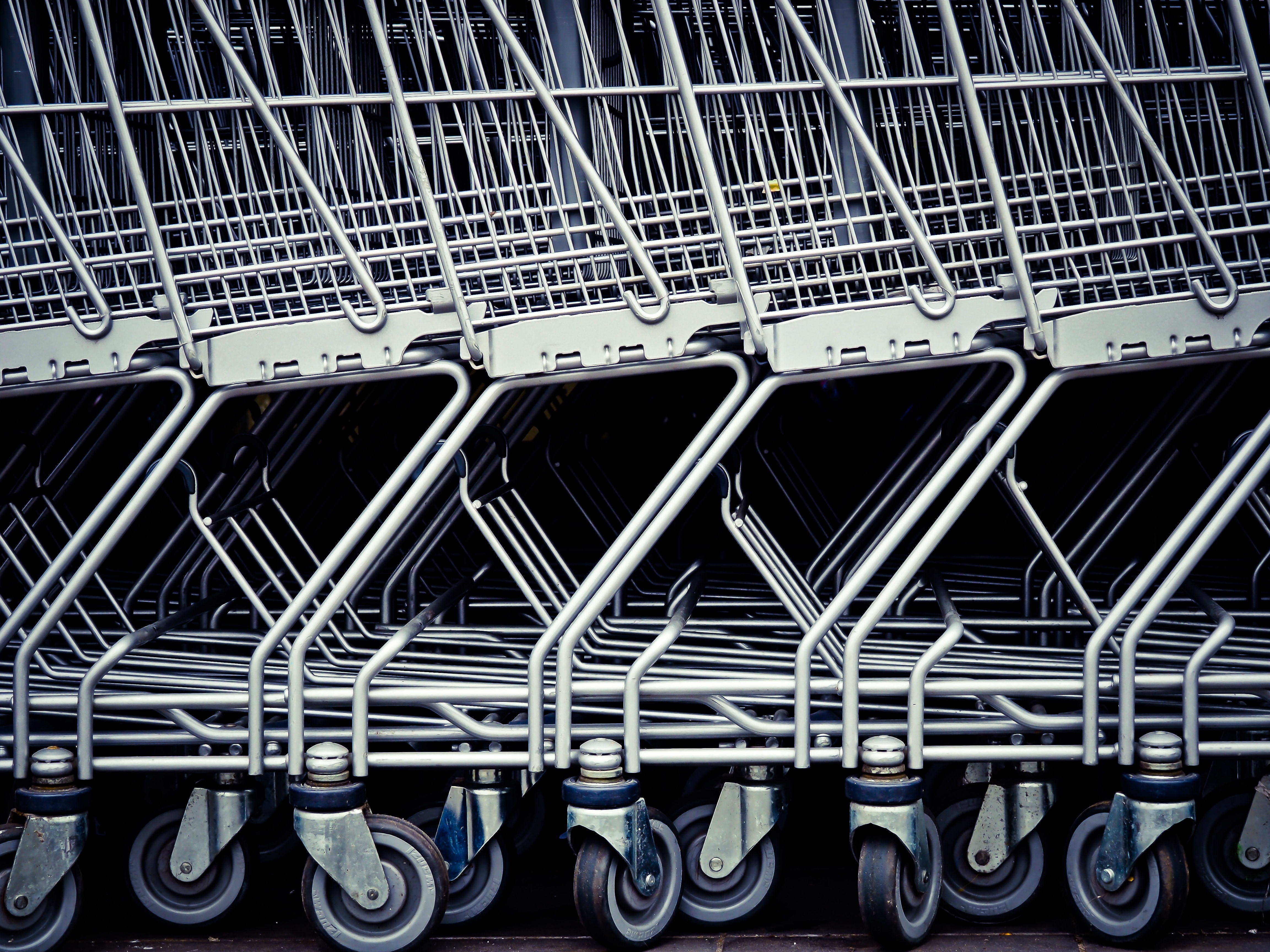 gray shopping cart lot