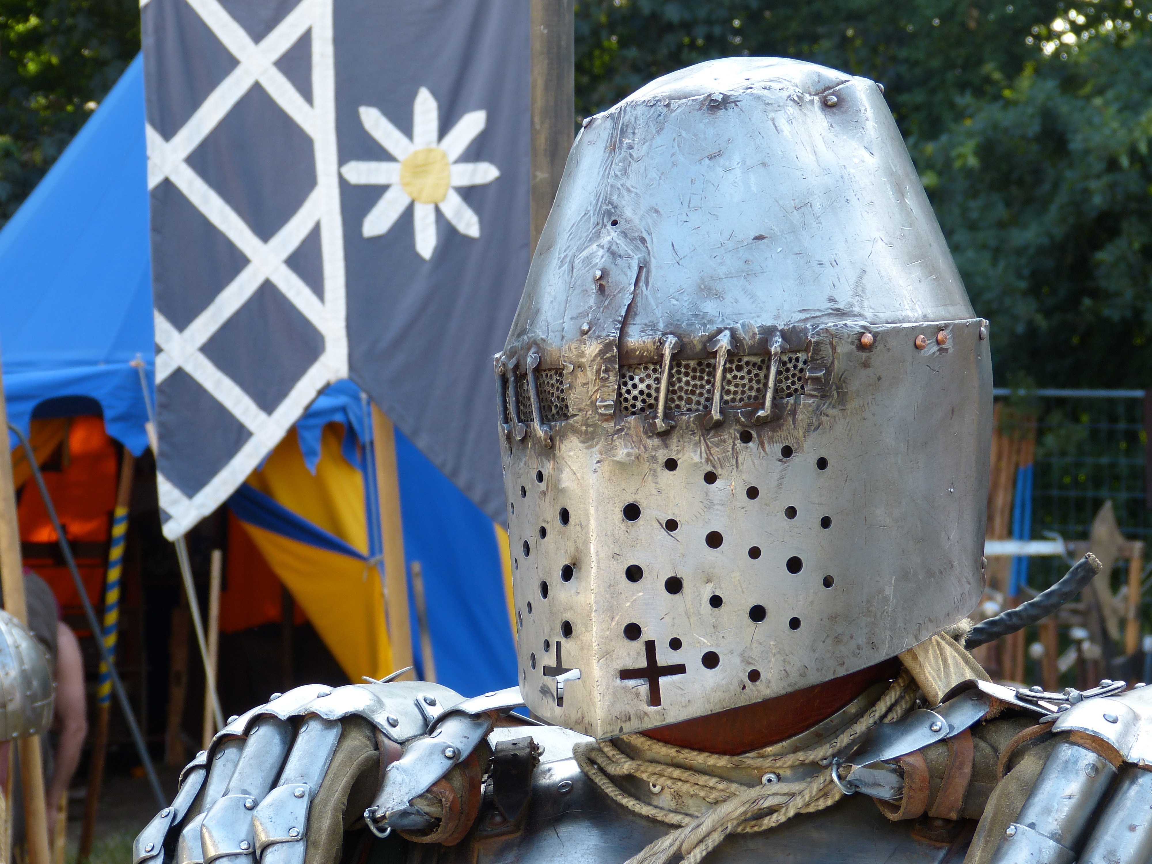 Knight, Helm, Mask, Protection, day, no people
