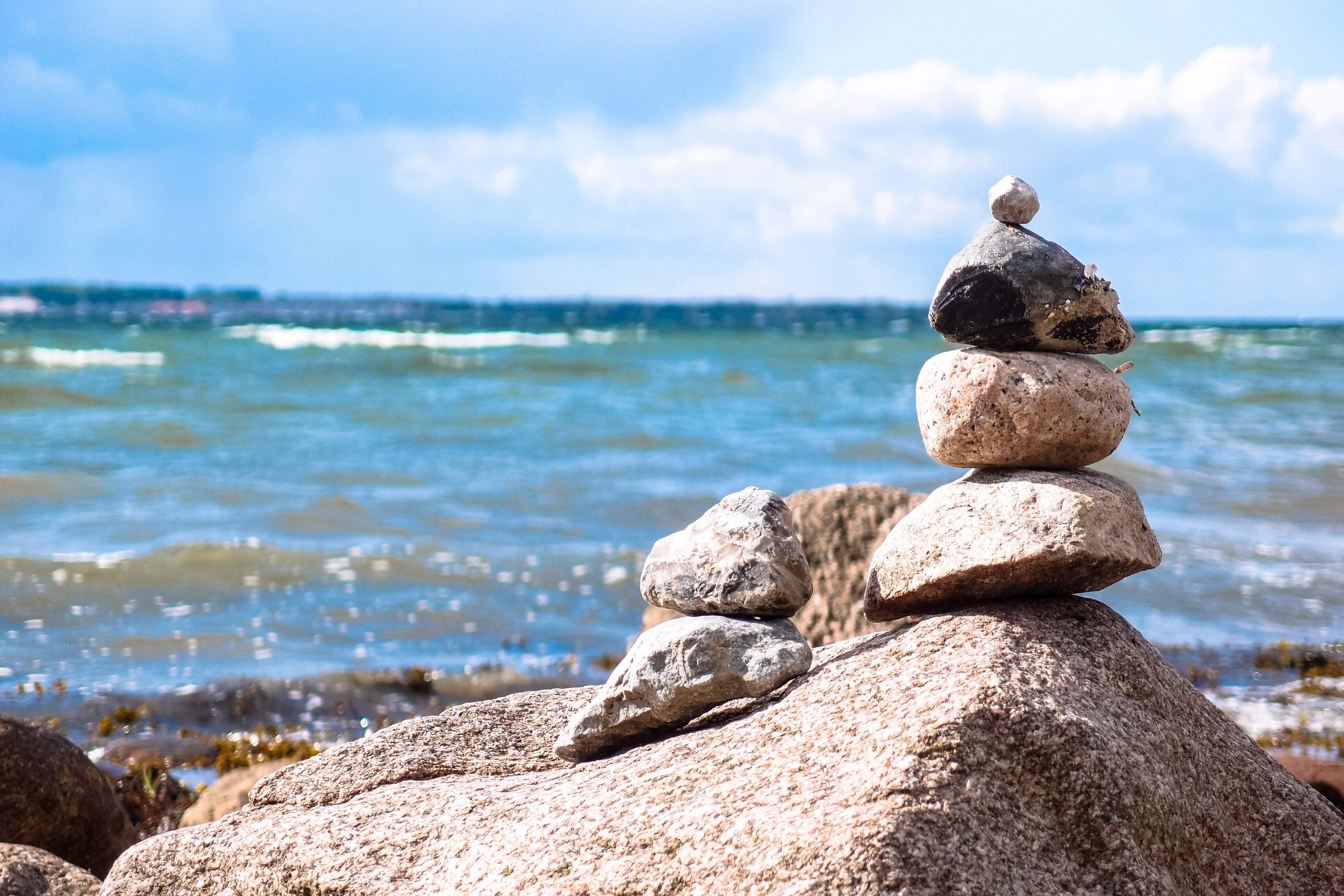 Beach, Stones, Stone Tower, Sea, sea, rock - object