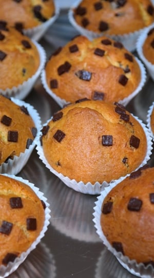 baked muffins with chocolate chips thumbnail