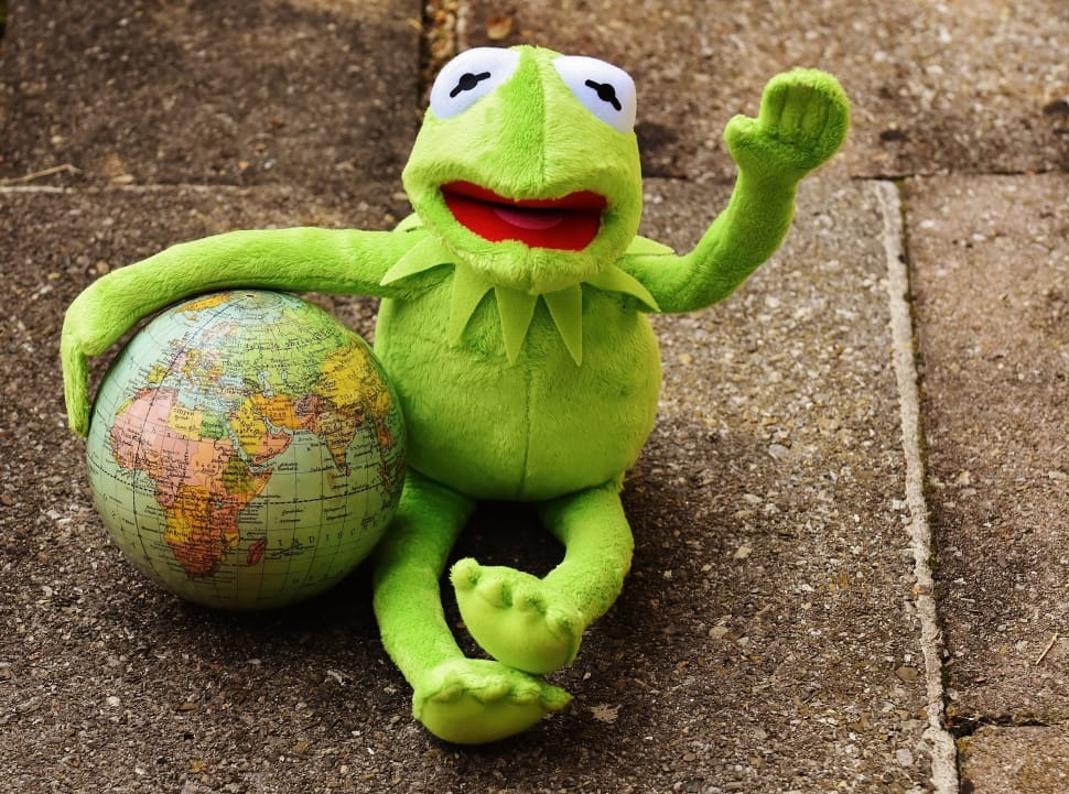 kurmet the frog plush to holding globe preview