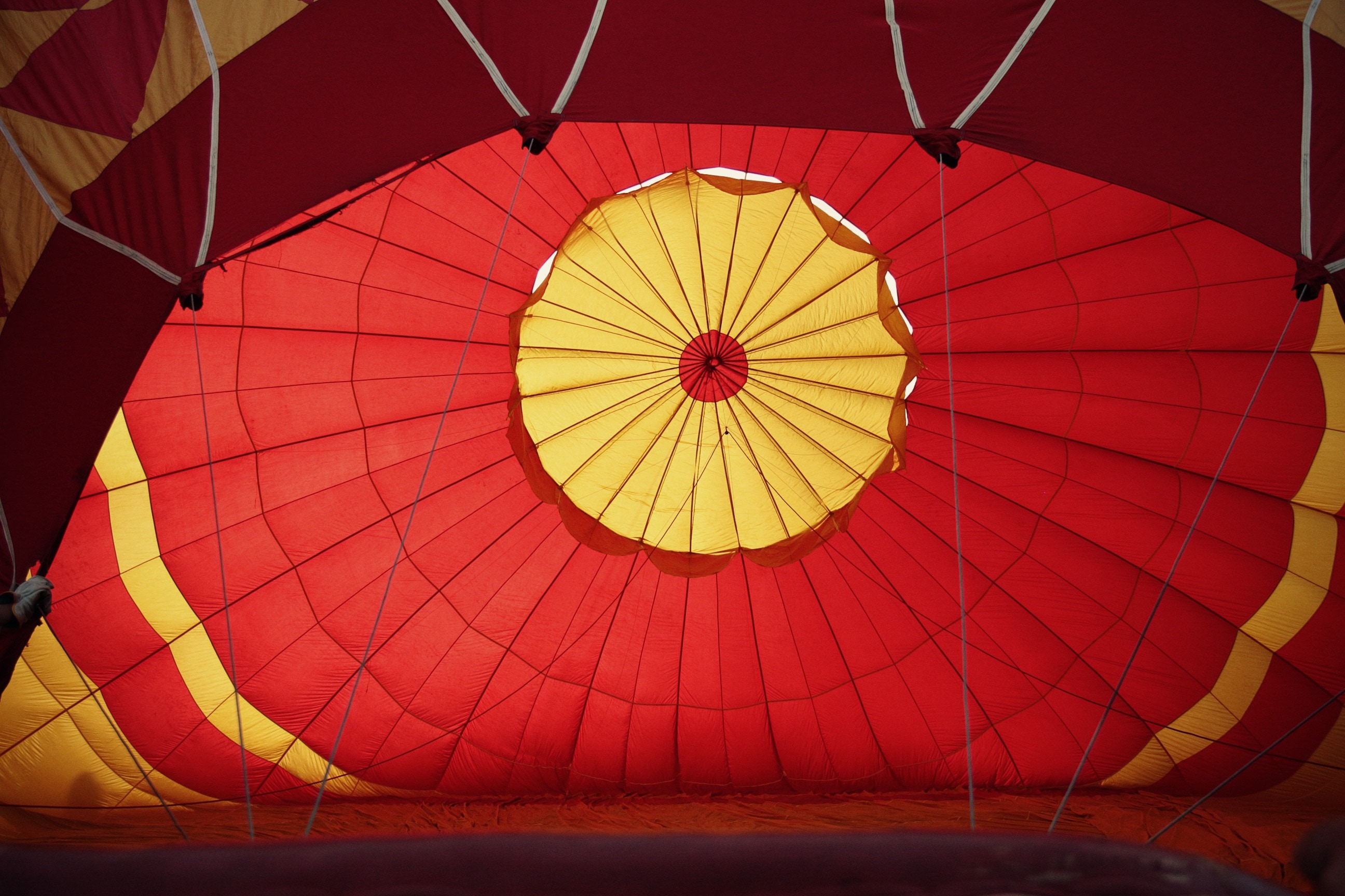 red and yellow hot air balloon