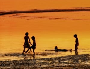 Children, Koh Samui, Beach, Play, Island, silhouette, sunset thumbnail