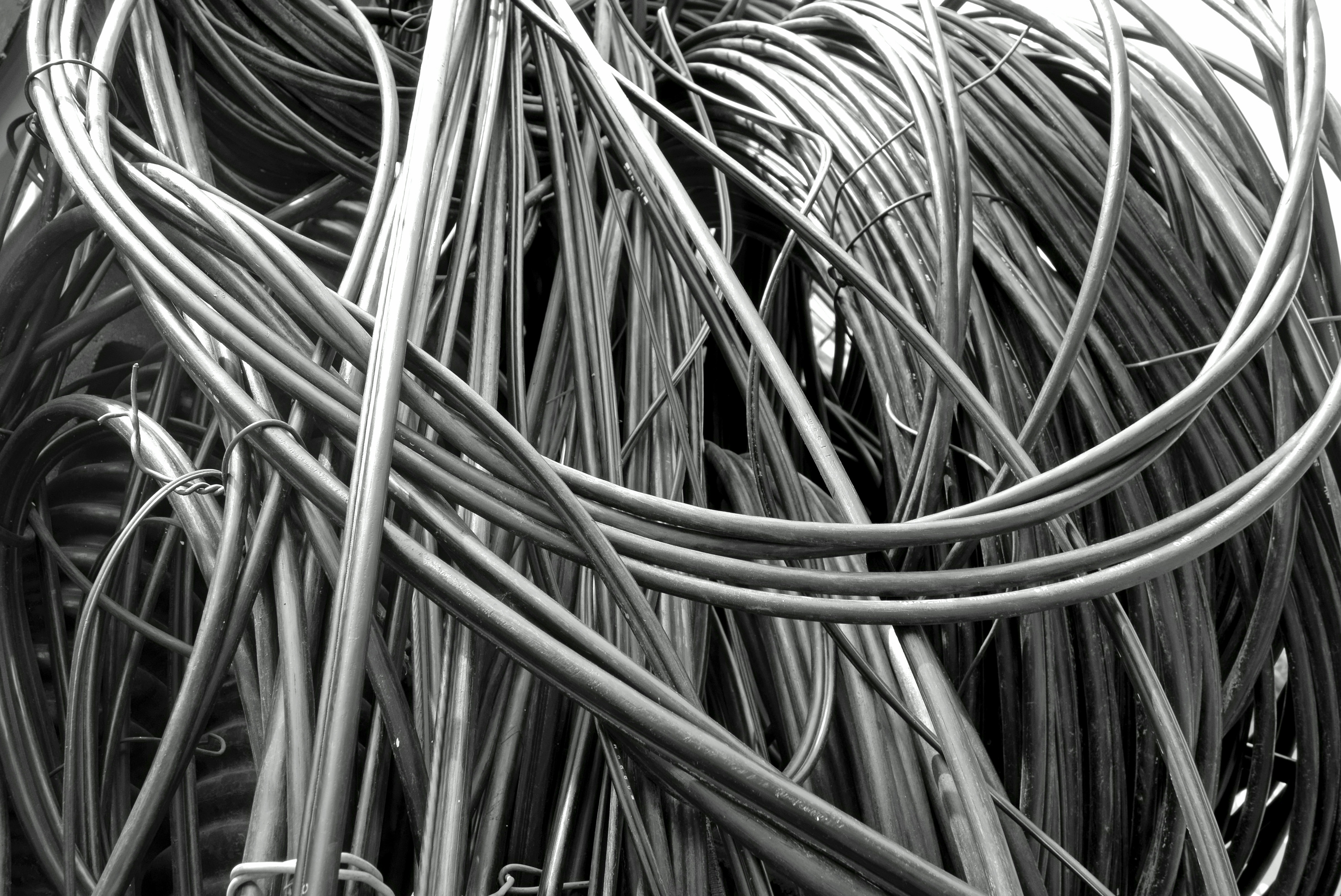 black electrical cables