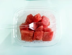 watermelon plastic fork and container thumbnail