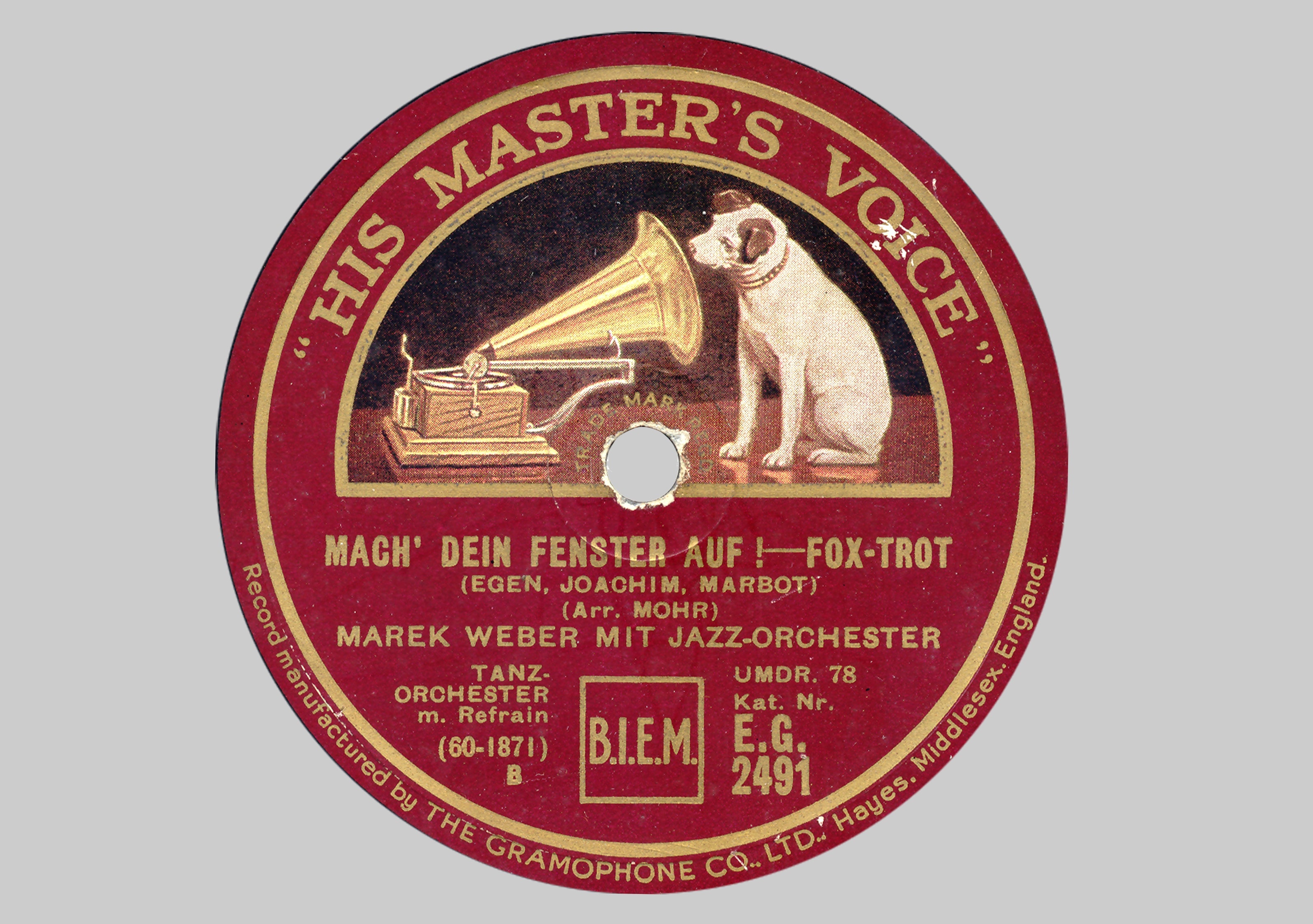 Shellac Disc, Record, Plate Label, 78Rpm, single object, close-up