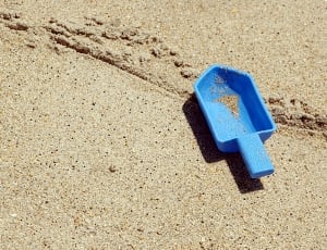blue plastic sand shovel toy thumbnail