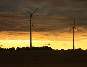 windmill, structure, dark, sunset, environmental conservation, wind power thumbnail