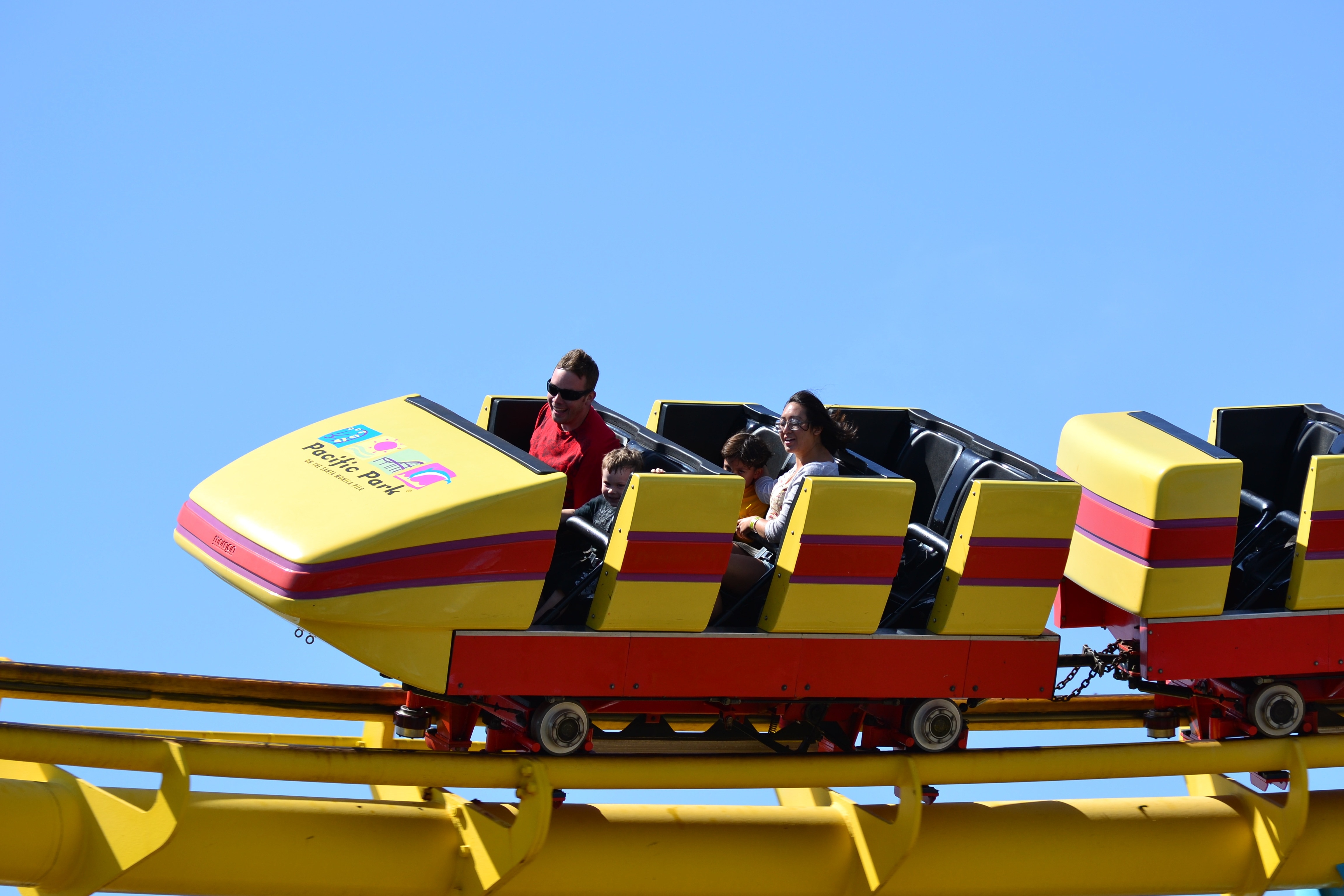 yellow and red roller coaster