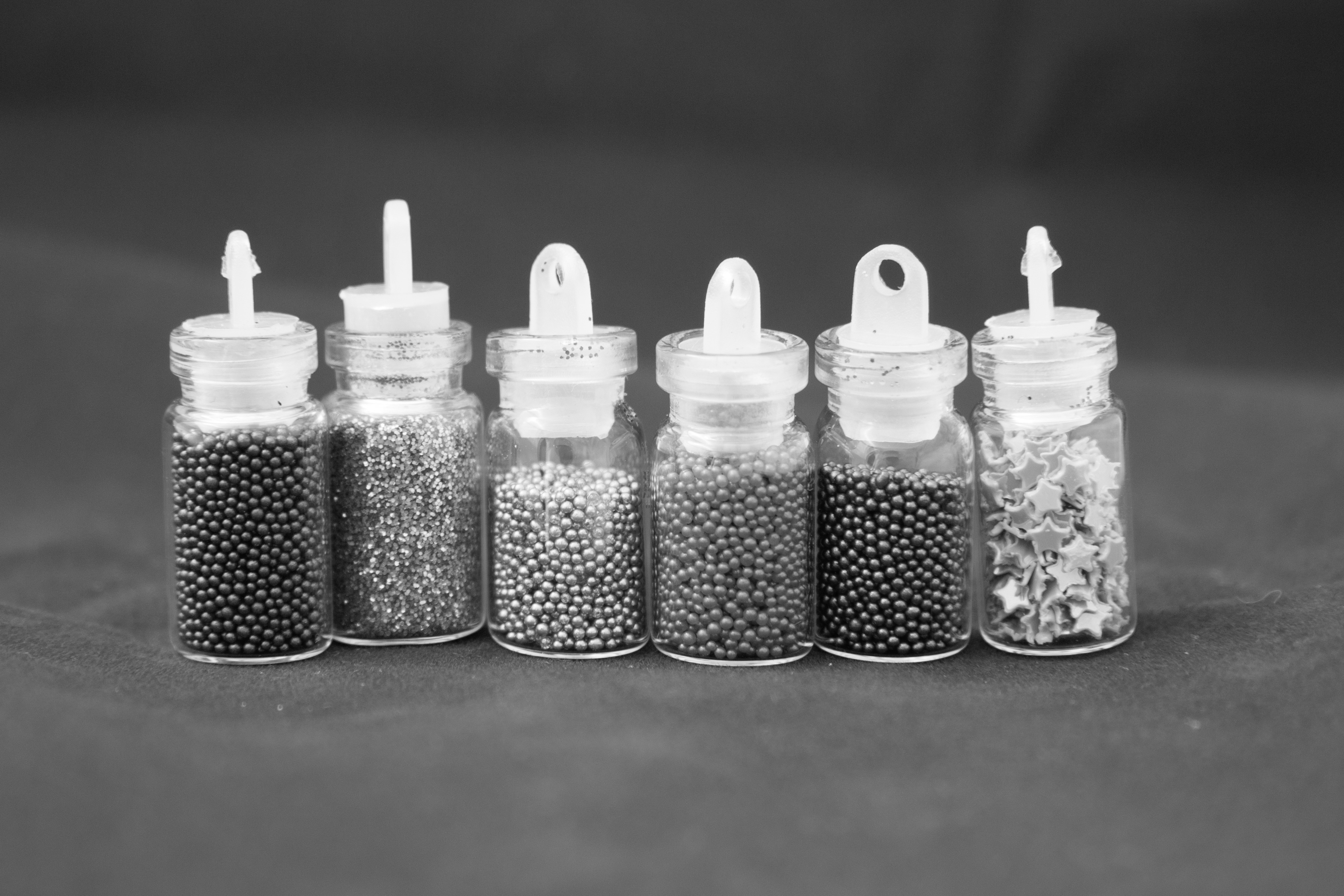 beads filled bottles