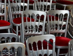Stack, Seating, Seats, Stacked, Chairs, red, in a row thumbnail