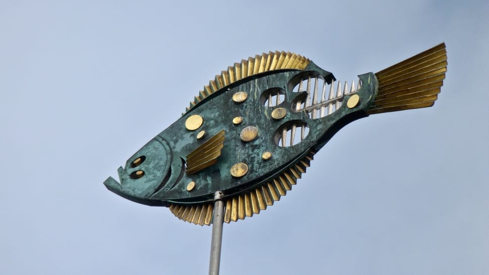 green brass and gray fish decor preview
