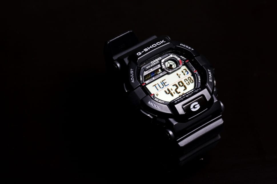 black casio g-shock digital watch preview